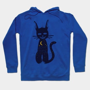 black cat and girl silhouette Hoodie